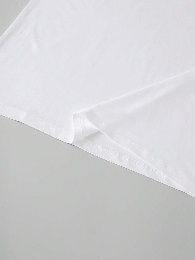 Sport Corelite 男士运动健身 T 恤，男士夏季短袖休闲圆领 T 恤，肌肉锻炼纽约城市 T 恤，健身房百搭舒适，心形和口号健美上衣男友风格休闲装 - 白色 - 查看 6