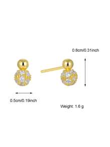 Artepollo A Pair Of 925 Silver Hypoallergenic Flower Ball Stud Earrings, Set With Sparkling Cubic Zirconia. Perfect For Wearing At Weddings, As A Wedding Gift, Party Favors, Birthday Gifts, Or Anniversary Presents.