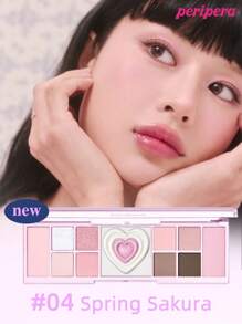 Peripera K-Beauty All Take Mood Like 调色板、多合一化妆调色板、眼影调色板、哑光闪光眼影、腮红、高光、眼影、日常化妆、韩国化妆