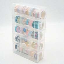 1pc 15-Compartment Washi Tape Organizer,Adjustable Compartment Grid Slot Storage Box,Clear Organizer Container Storage Box With Adjustable Dividers,Removable Clear Jewelry Divider Storage Box,For Art Supplies, Jewelry, Beads, Stationery, Stickers, And Tape,Back To School Supplies
