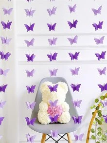 3D Butterfly Banner Decorative Paper Garland ,Paper Hanging Garland, Modern Butterfly Design Hanging Garland For Party Wedding, Birthday Theme Decor Hanging Garland Paper Bunting Banner Party Decorations Wedding Home Decor