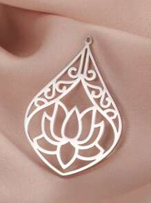 1 件不锈钢花卉莲花吊坠，经典复古美丽优雅，可用作项链、钥匙扣、DIY 珠宝配件，适合作为礼物 - 蓮花系列 - 查看 8