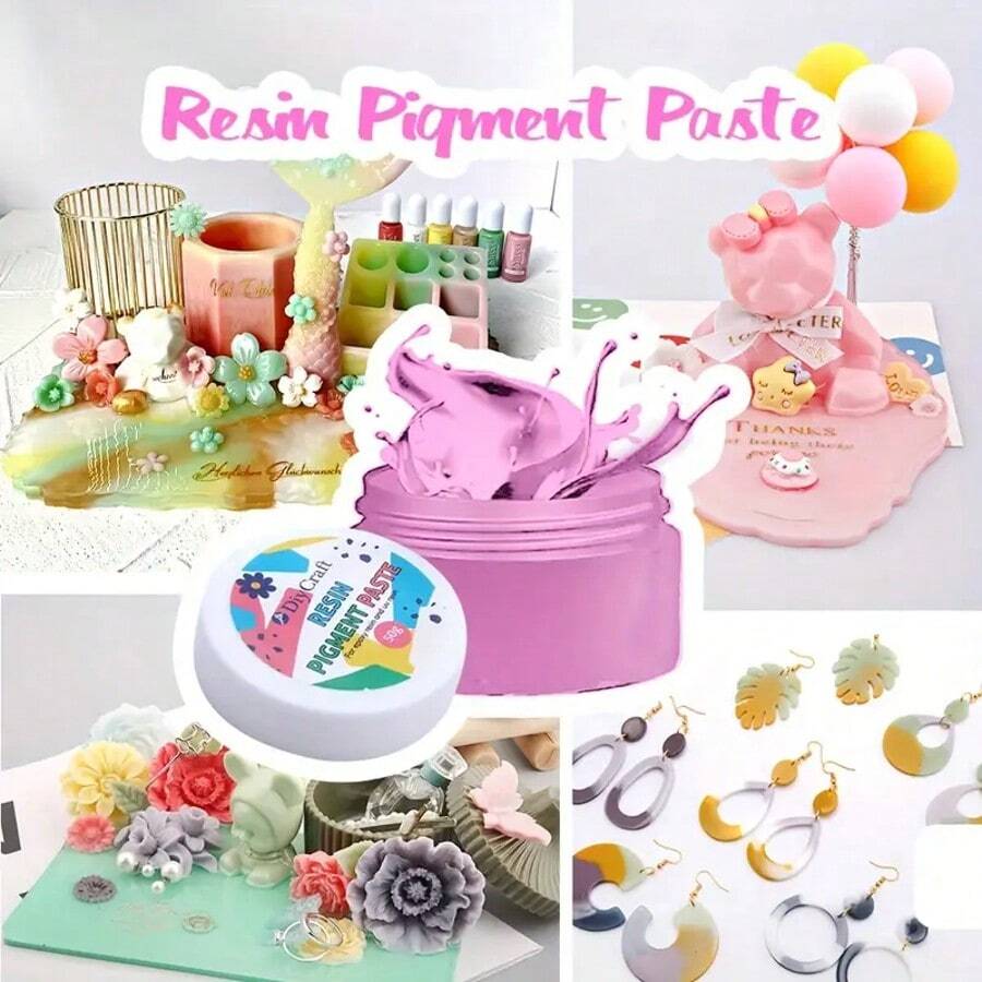 45 Colors Pigment Paste (1.76oz Paste/Jar) Highly Concentration Opaque Drop Glue For Ocean Waves & Water UV Epoxy Resin Dye Colorful Creative Fashion Jewelry Making Accessories - Multicolor - View 1