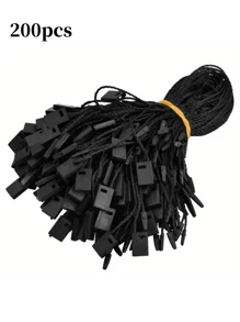 200pcs Polyester Clothes Hang Tag Strings, Durable Suspender Label Cords With Lock Clasps, Suitable For Garment Tags (Assorted Colors)