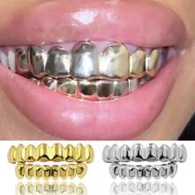 THATBOY 2pcs/Set Hip Hop Rapper Fashion Jewelry For Vampire Grillz 18K Golden Silvery Color Plated Braces Vampire Wolf Teeth Grills,Halloween - Multicolor - View 5