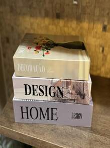 Kit With 3 Fake Books Desk Book Organizer Box Decorative Object Holder - HOME - 查看 2