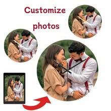 1pc Personalized Wall Colck, Custom Your Photo On Clocks,Gift For Your Family, Friend, Pets,Lovers Gifts Birthday Graduation - Multicolor - View 1