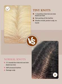 Yilite Tóc giả ren phía trước màu vàng 613 Tóc thật 13x4 Tóc giả ren phía trước Tóc thật 180% Mật độ Thẳng Hồng Đỏ Cam Bạc Highlight 4/613 Tóc giả phía trước nhổ sẵn với tóc trẻ em - S613 - Xem 7