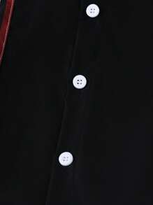 2 sztuki Letnia młodzieżowa chłopięca casualowa koszula z krótkim rękawem i paskiem w kontrastowym wykończeniu zestaw szortów