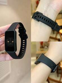 1pc Solid Color TPU Replacement Band, Business Style, Compatible With Huawei Watch Band 10/9/8/7/6 And Honor Band 7/6 - Black - View 18