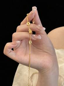 1 Vòng tay hạt cườm hình trái tim, Thiết kế thời trang sang trọng Trang sức nữ - Vòng tay eo nhỏ - Xem 3