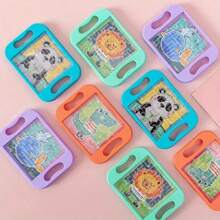 12pcs Cartoon Maze Game Toys Balance Ball Patience Game Toys Handheld Rolling Ball Maze Game Toys (Random Colors)