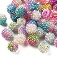 60 件 10 毫米双色渐变亚克力山楂珠，适合 DIY 珠宝制作、手工配饰和头饰填充物 - 彩色 - 查看 4