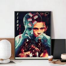1 PIEZA Póster de música Póster de Club de la Pelea Sin marco Póster de papel Kraft de club de bar Póster vintage Pintura de arte de pared para dormitorio y estudio Pegatinas