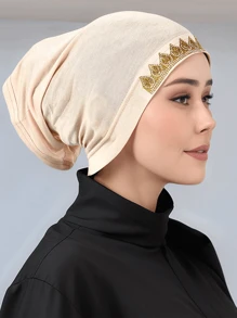 Spring/Summer Tree Leaves Rhinestone Knit Beanie Cap, Warm & Fashionable For /Malay Retro Style, Women - Scarf - View 7