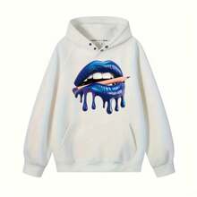 1 pieza/2 piezas/3 piezas Película de transferencia de calor estilo punk, diseño de labios y lápiz azul, parches lavables para planchar en ropa DIY, camisetas, fundas de almohada - material de plástico