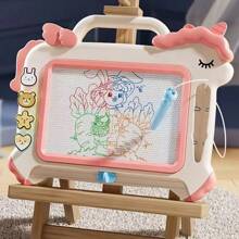 1 块带木制画架的交互式儿童绘图板 - 适合 3 岁以上男孩和女孩，非常适合生日、圣诞节和万圣节礼物，包括粉色/湖蓝色配件，最适合圣诞节 - 彩色 - 查看 5
