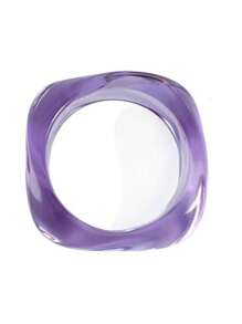 1pc Tie-Dye Marble Print Semicircular Acrylic Bracelet, Fashionable & Versatile Geometric Bohemian Style For Casual, Holiday Wear - Bracelet - View 6
