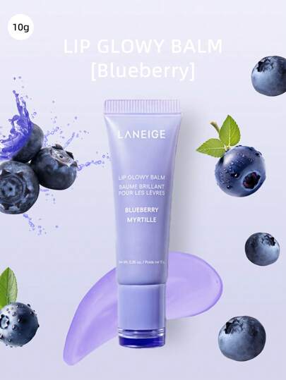 Laneige Ser de buze K-Beauty Lip Glowy Balm 10g, hidratant, lucios, ușor, hidratant și nuanțator cu unt de shea, pentru buze uscate, machiaj coreean, afine