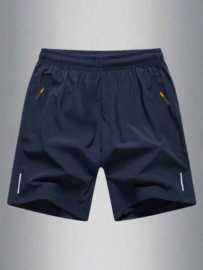 青少年男孩 1 件休闲运动纯色短裤，时尚百搭户外，夏季