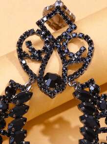1 Pair Gunmetal Gun Shaped Geometric Pendant Drop Earrings, Alloy Exaggerated Sexy Design Suitable For Formal Events And Daily Wear