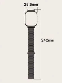 1pc Solid Color Casual 3-Faux Pearl Stainless Steel Frame + Strap Combo Metal Smart Watch Band Compatible With Redmi Watch 3 Active