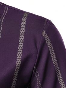 Men's Summer Geometric Stripes Light Business Fashion Casual Turn-Down Collar Short Sleeve Shirt.