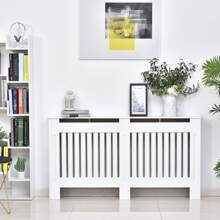 HOMCOM Copritermosifone a Doghe in MDF, Copertura Termosifone per Casa e Ufficio, Bianco - Bianco - Visualizzare 3