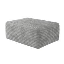 LUCKHAO 37.4" Ottoman Seat, Corduroy Upholstered Deep Seat, Comfy Cloud Couch With Movable Ottoman, DIY Combination, Plush Corduroy - 灰色 - 查看 1