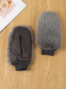 1 Cặp Găng tay ấm áp toàn ngón tay bằng polyester pha trộn dành cho nữ, lớp lót sang trọng, viền bông, thời trang & đa năng cho hoạt động ngoài trời, đêm hẹn hò, thường ngày, mùa đông - Nhiều màu - Xem 12