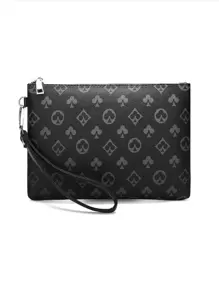 PU 印花男士手提手拿包、腕带包 - 藍色 - 查看 5