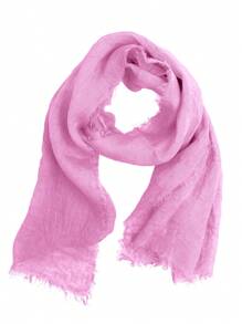 JOPHY & CO. 100% Linen Scarf Women Men Lightweight Elegant - Magenta - View 1