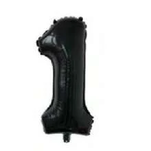 16 英寸黑色字母和数字气球铝箔氦气黑色字母派对气球聚酯薄膜气球字母和数字气球铝箔适用于生日婚礼周年派对装饰 - 黑色 - 查看 35