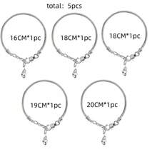 1/5/10pcs Snake Chain Pendant Bracelet With Bracelet Clasp Adjuster, Extensible Snake Chain Bracelet With Lobster Clasp, For Women DIY Jewelry Making (Slightly Varying Lengths) - Multicolor - View 17