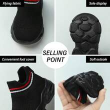Infant Baby Casual Shoes All Season Breathable Soft Durable Versatile Slip-On Walking Shoes Sports Sneakers - Black - View 8