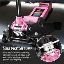 [4.5"- 20"] 4 Ton Dual Piston Pump Low Profile Hydraulic Trolley Floor Jack Pink