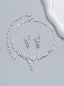 1 Set Sparkling Rhinestone Jewelry For Wedding Or Evening Party - Multicolor - View 8