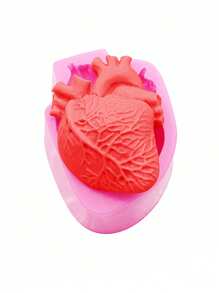 1 Khuôn silicon lỏng màu hồng, Khuôn tạo hình não trái tim cơ quan người mini, Khuôn silicon trang trí nến thạch cao hương liệu - Hồng - Xem 8
