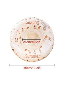 1pc Inflatable Thick Swimming Ring, Pool Floating Circle, Pocket Design, Outdoor Leisure Beach, Swimming Pool Water Floating Mat, Suitable For Pool Party, Sunbathing! - Beige - View 6