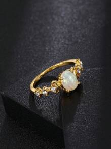 1 件时尚创意奢华闪亮独特波西米亚风格订婚/结婚戒指，适合日常佩戴 - 彩色 - 查看 3