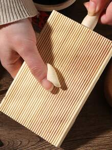 1piece Wooden Friction Board Italian Tool Dough Board Baking Striped Shape Mold Spiral Chewing Board