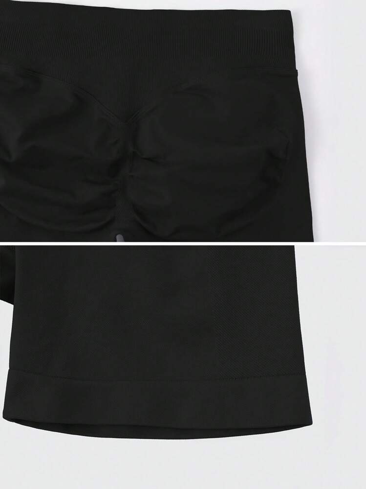 NcmRyu 3pcs Women High Waist Elastic Lifting Shaping Yoga Fitness Gym Running Sports Shorts Summer - 彩色 - 查看 4