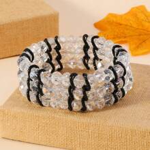 1 قطعة سوار قابل للتكديس من السلسلة المعدنية الألومنيوم المتشابكة ذات التركيبة الكلاسيكية ، مناسب لتنوع طرق ارتداءه لإطلالات المرأة ، مناسب للحفلات والعطلات والشاطئ والاستخدام اليومي