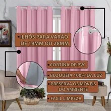 Blackout Curtain Cuts Light PVC Black Out Living Room Bedroom Kitchen 2.20 X 1.40 - Hồng - Xem 2