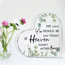 1pc, Heart Acrylic Sign In Loving Memory Of Loved One Wedding Memorial Table Sign Gifts For Ceremony And Reception Remembrance Mother Father In Law Plaque For Counter Desk Centerpiece Decor (Beautiful Style)