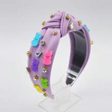 1pc Easter Women's Fabric Headband With Colorful Rabbit & Crystal Knot Decors, Suitable For Everyday Outings,Hairband,Hair Hoop