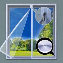 Handmade Pure White Anti-Mosquito Window Net With Zipper, Home Use Moth Proof Screen Window Curtains, Bedroom Window Insect Screen With Zipper Opening For Ventilation And Privacy Gifts Birthday Graduation - Pure White - View 6