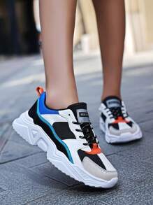 New Mesh Chunky Sneakers, Thick Sole Platform Fashionable Girl's Shoes, Outdoor Non-Slip Lightweight Casual Sport Sneakers For Teenagers - View 7