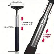 1 Piece Retractable Car Rearview Mirror Windshield Wipers, Portable Water Cleaner Tool With Telescopic Long Rod, Rain & Fog Weather Universal Auto Parts For Car Rearview Mirror, Windshield, Glass & Shower Cleaning, Pink Handle - Multicolor - View 3