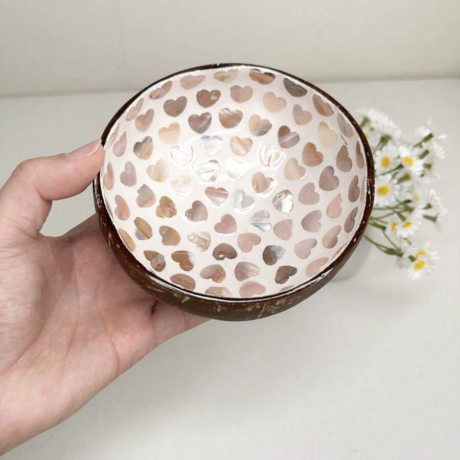 1 pieza Recipiente de coco para dulces con soporte, recipiente natural de coco para almacenamiento, contenedor de dulces y frutos secos, útiles escolares, regalo de Navidad